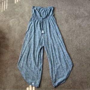 Blue Patterned Women's Jumpsuit